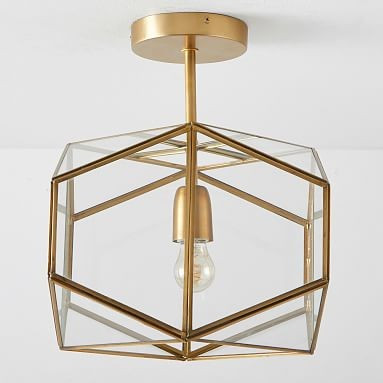 Metal and Glass Flushmount | Pottery Barn Teen
