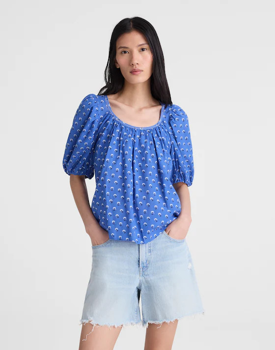 Shirred Scoopneck Top | Madewell