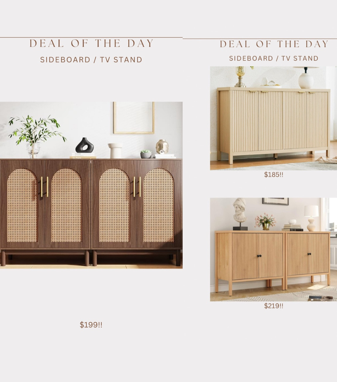 Brand new Amazon sideboards / tv stands!!!! Amazing deals for all of these 🙌🏻

#LTKStyleTip #LTKHome #LTKSaleAlert