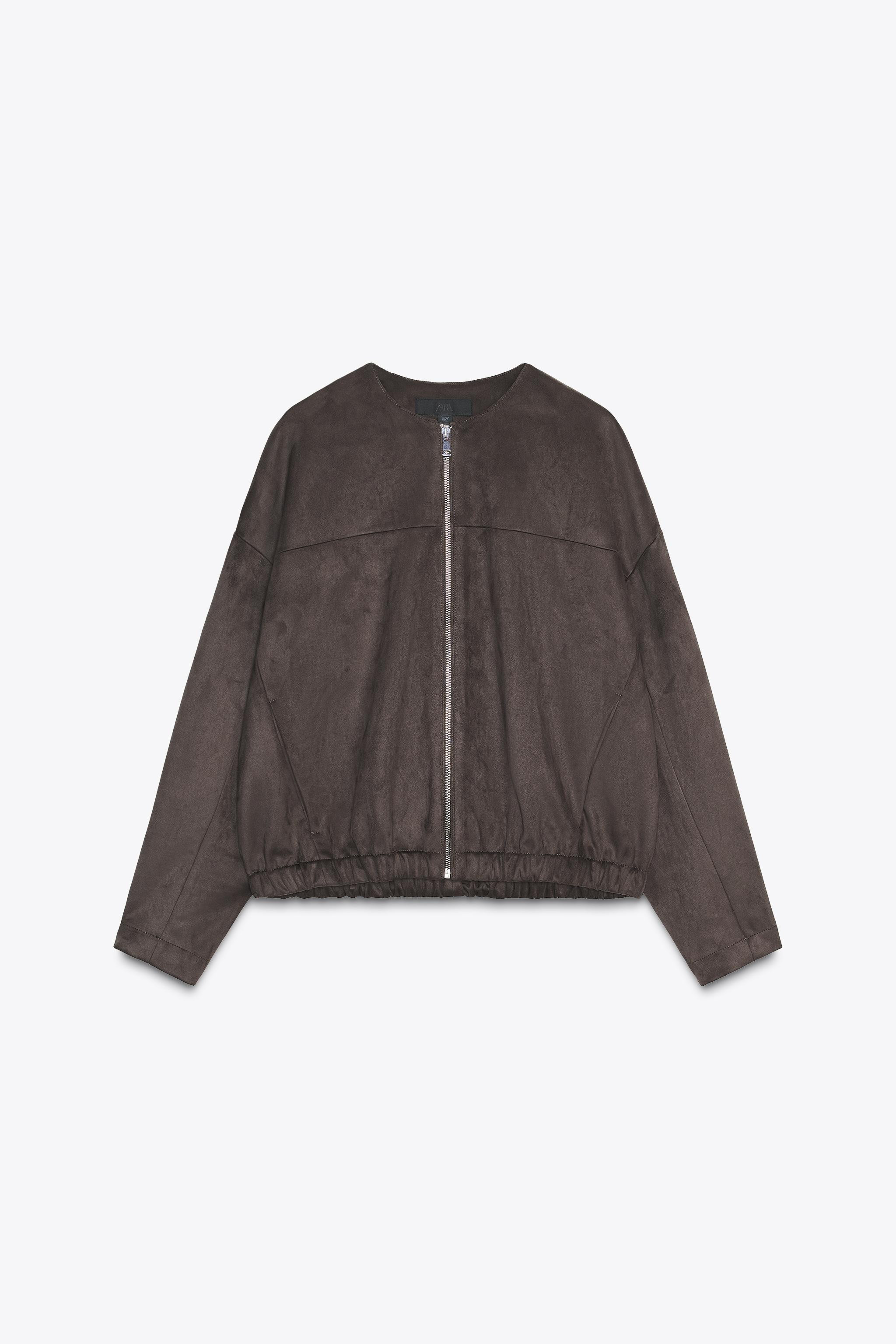 FAUX SUEDE BOMBER JACKET | Zara Canada