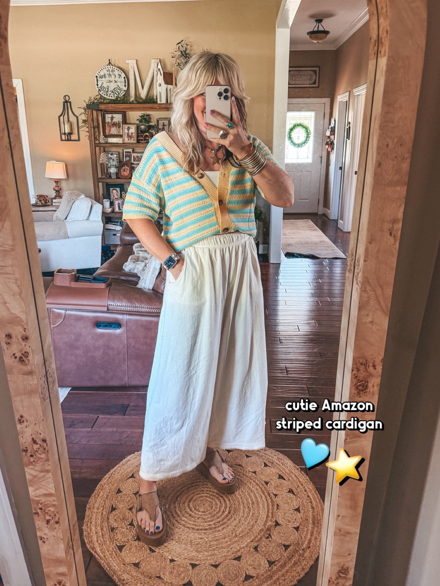 This cardigan is so cute! Also love these comfy target pants! Wearing a medium in everything. 
Save on my star necklace w/ code MANDIE


#LTKOver40 #LTKootd #LTKmomlife