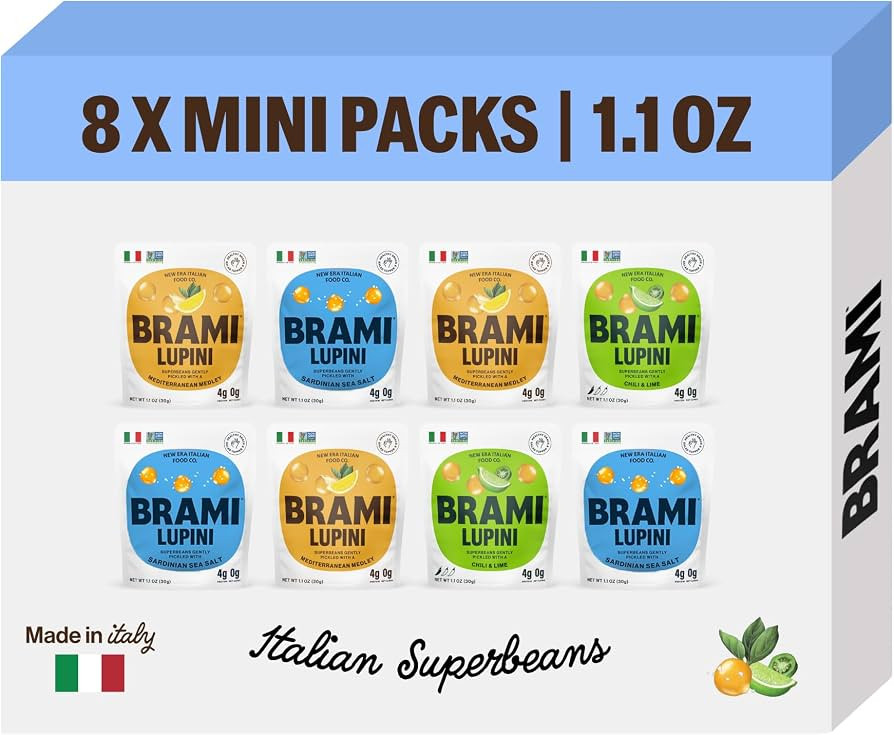 BRAMI Lupini Beans Snacks, Variety Pack | 7g Plant Protein, 0g Net Carbs | Vegan, Vegetarian, Ket... | Amazon (US)