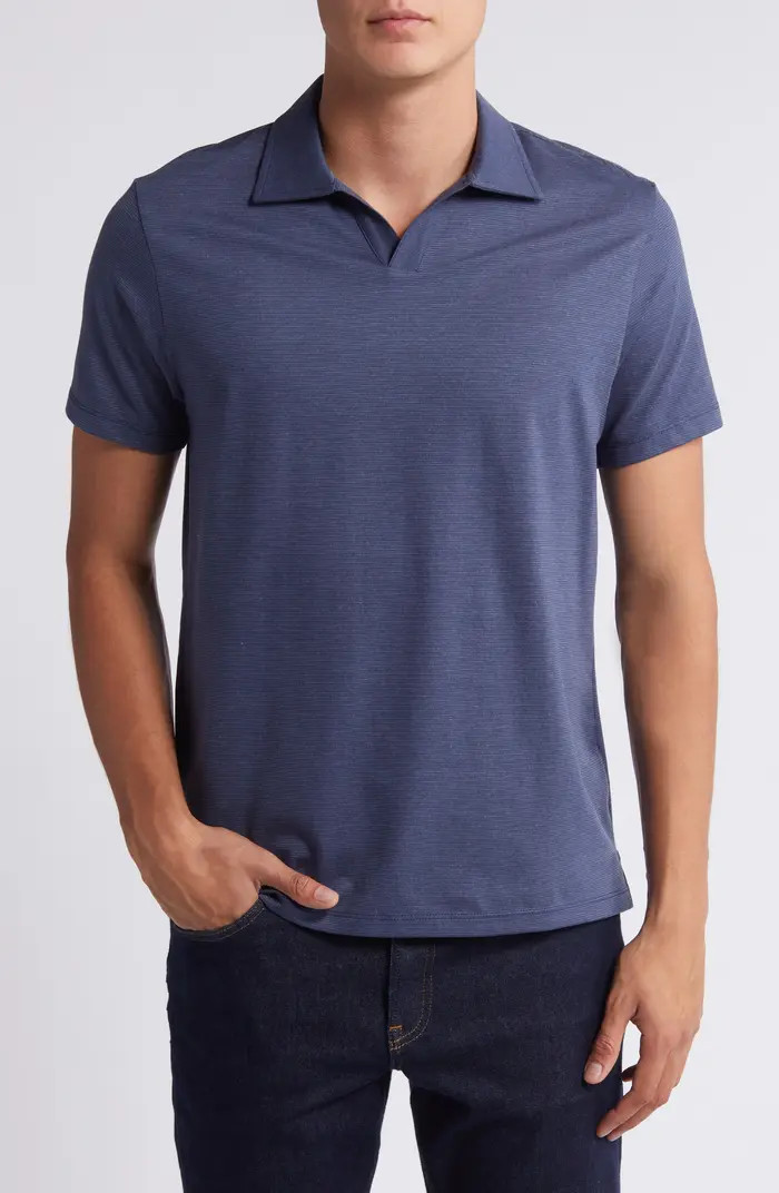 Wardlow Tonal Stripe Short Sleeve Cotton Blend Polo | Nordstrom