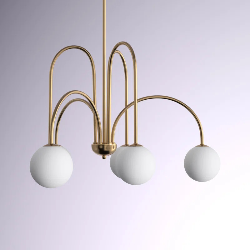 Abrial 6 - Light 25.98 inch Sputnik Empire Glass Shade Chandelier | Wayfair North America