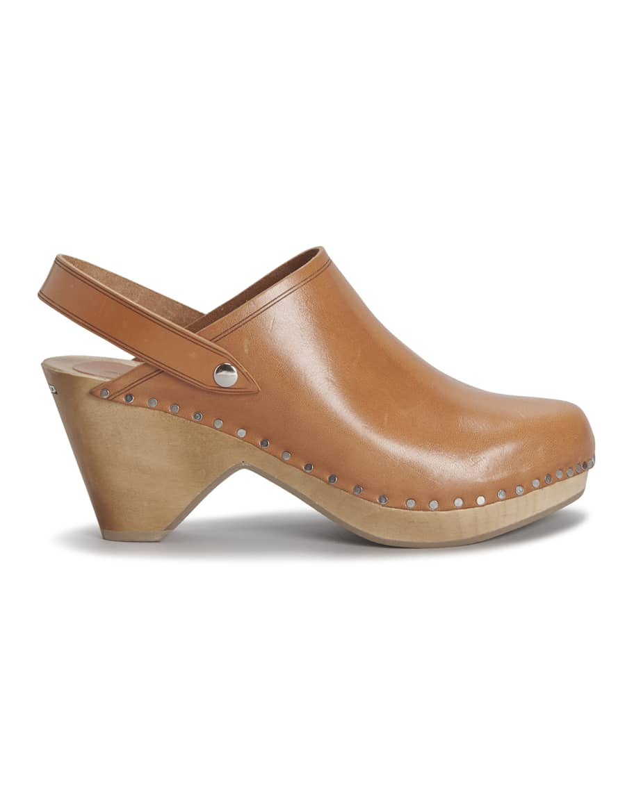 Isabel Marant Taiya Calfskin Slingback Clogs | Neiman Marcus