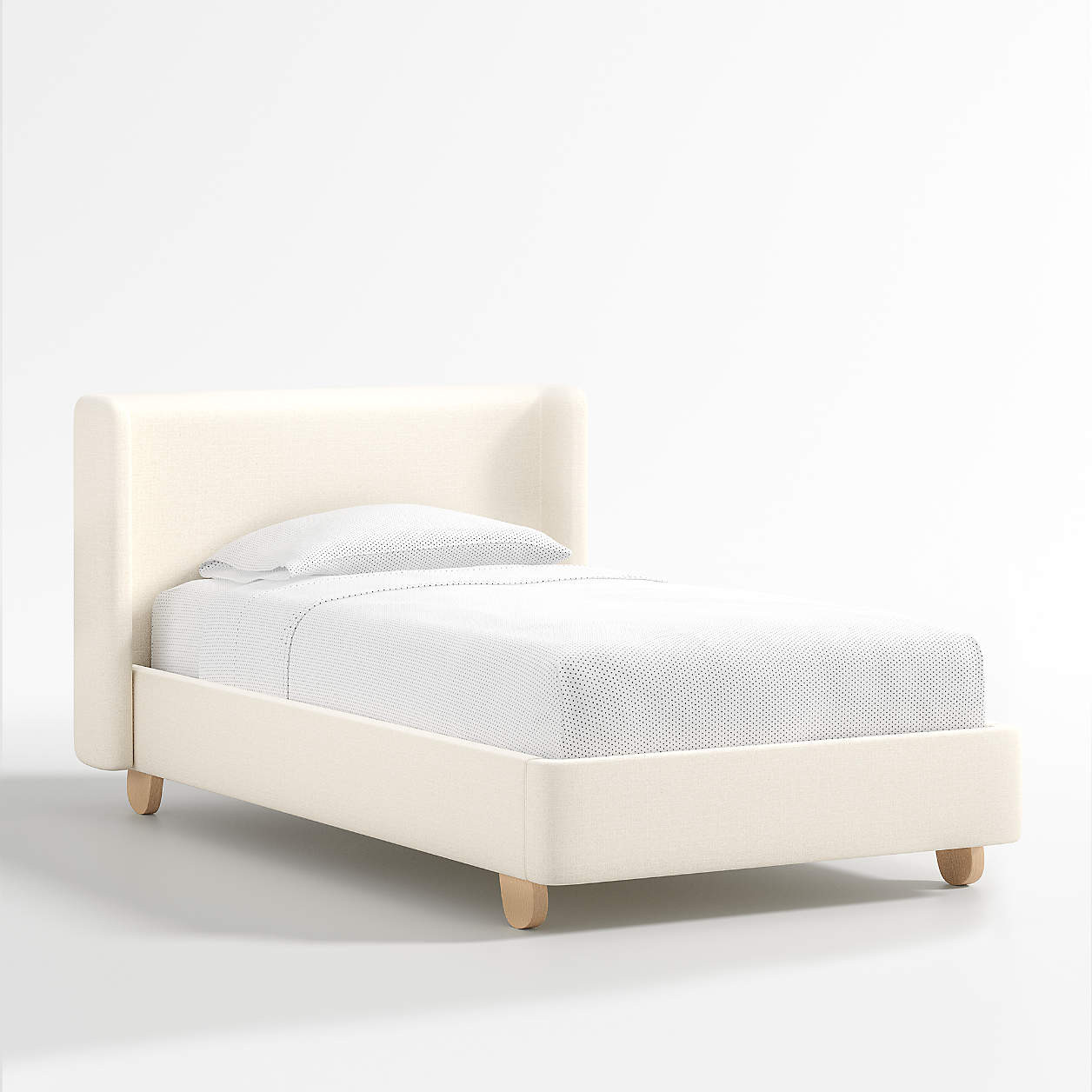 Pismo Natural Twin Upholstered Bed + Reviews | Crate & Kids | Crate & Barrel