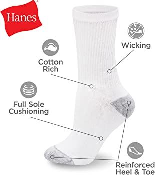 Hanes Women's 10-Pair Value Pack Crew Socks | Amazon (US)