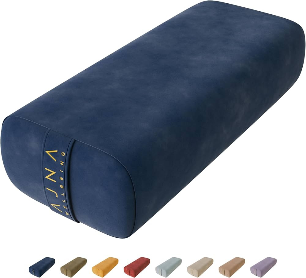 AJNA Yoga Bolster Pillow - Luxurious 100% Organic Vegan Suede - Yoga Bolster for Restorative Yoga... | Amazon (US)