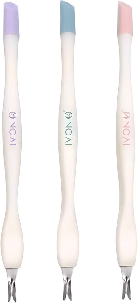 IVON Cuticle Trimmer with Pusher, 3pcs Rubber Tip Cuticle Tool for Nail Art | Amazon (US)