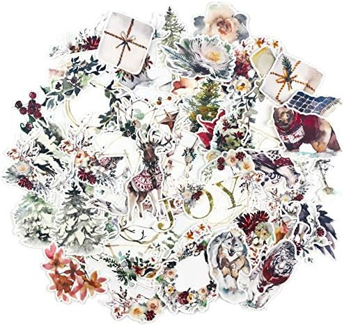 White Winter Theme Series Stickers for Planner(50 PCS) | Waterproof Watercolor Christmas Decals f... | Amazon (US)