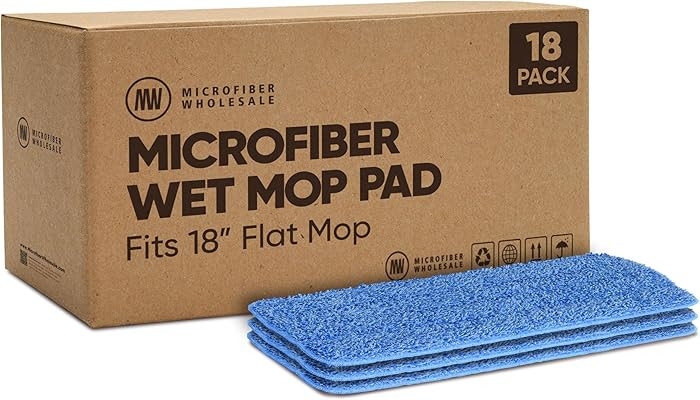 Microfiber Wholesale 18 inch Microfiber Mop Pads - Machine Washable, Reusable, Refills & Replacem... | Amazon (US)