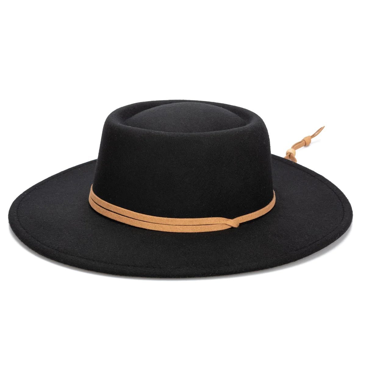 Women's Faux Felt Boater W/ Faux Leather Chin Cord | San Diego Hat Company