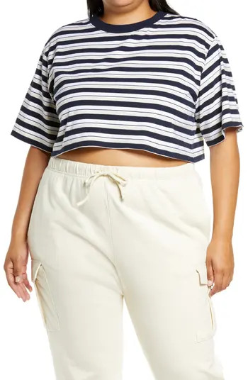 BP. Stripe Crop Organic Cotton T-Shirt | Nordstrom | Nordstrom