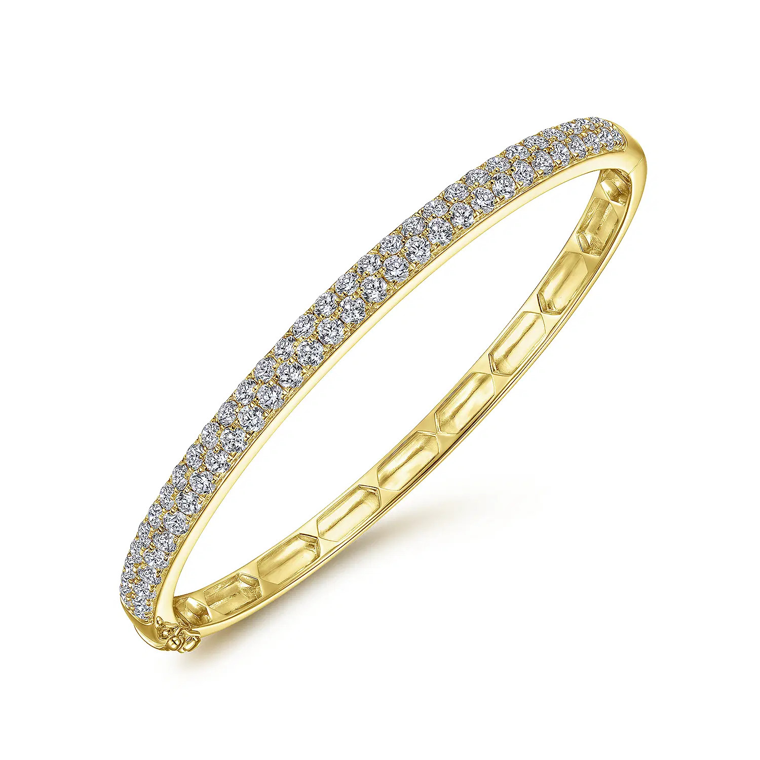 14K Yellow Gold Diamond Pavé Bangle | Gabriel & Co. Fine Jewelry And Bridal