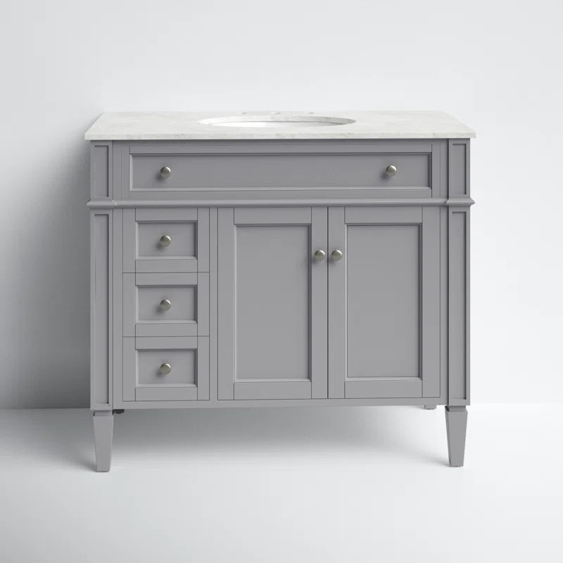 Lessie 40" Free-Standing Single Bathroom Vanity Set with Marble Vanity Top | Wayfair North America