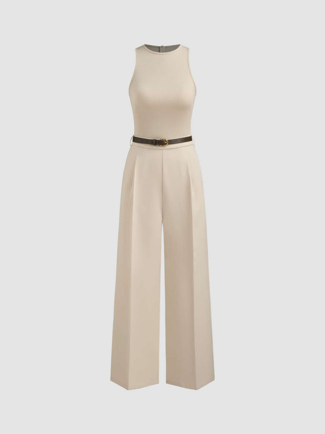 Combinaison Col Rond Unie avec Poches et Ceinture | Cider