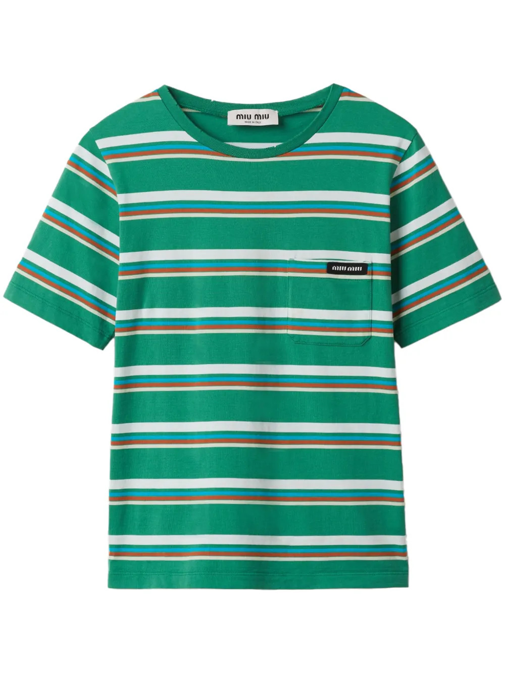 Miu Miu Striped Cotton T-shirt - Farfetch | Farfetch Global