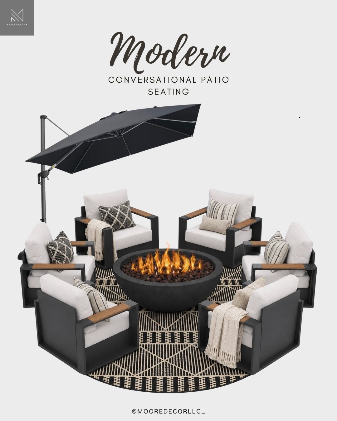 The ultimate backyard gathering spot. This modern fire pit lounge comfortably seats six and creates the perfect space for cozy evenings, entertaining guests, and making memories all season long.

#LTKHome #LTKSeasonal