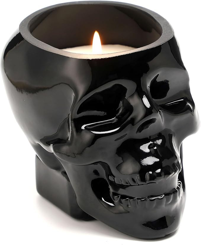Halloween Scented Candles, Black Skull Candle for Scary Halloween Decorations, Black Gothic Candl... | Amazon (US)