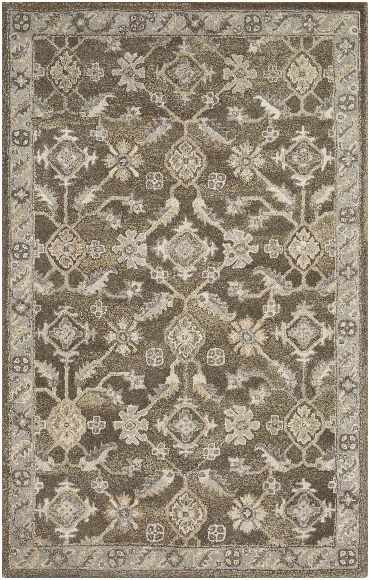 Soho Handmade Tufted Wool Dark Brown/Charcoal Rug | Wayfair North America