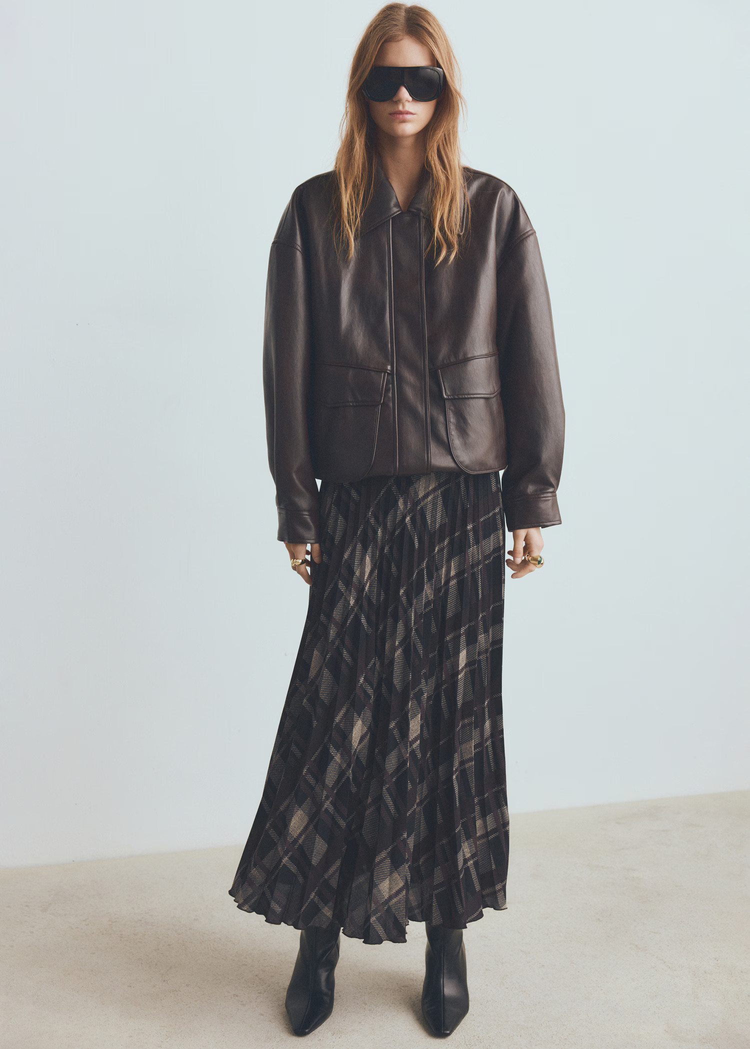 Checked long skirt - Women | MANGO United Kingdom | MANGO (UK)