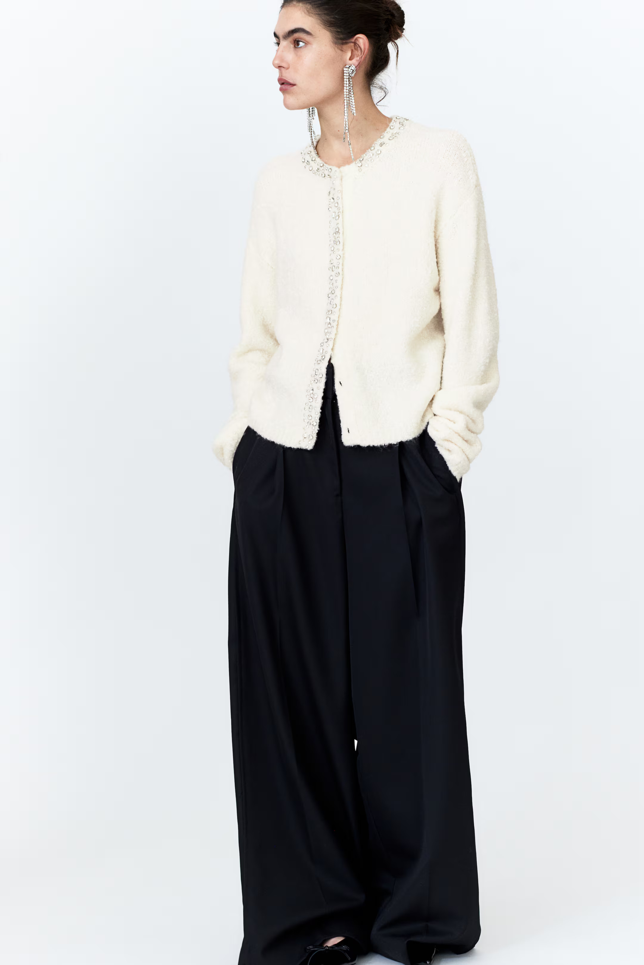 Rhinestone-Decorated Cardigan | H&M (US + CA)