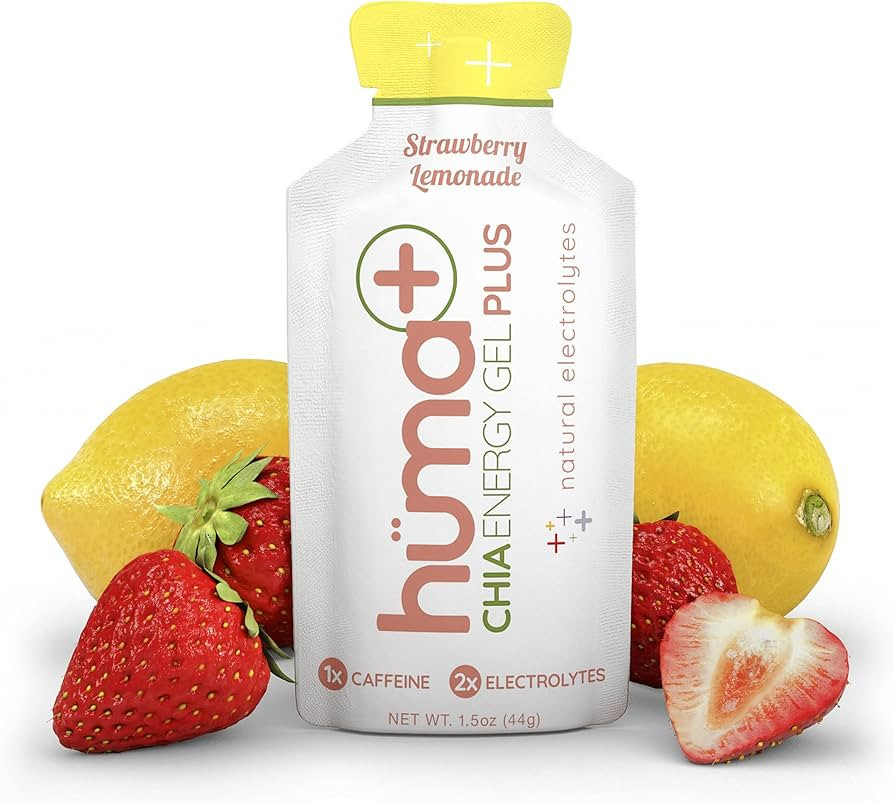 Huma Plus (Double Electrolytes) - Chia Energy Gel, Strawberry Lemonade, 12 Gels, 1x Caffeine - St... | Amazon (US)