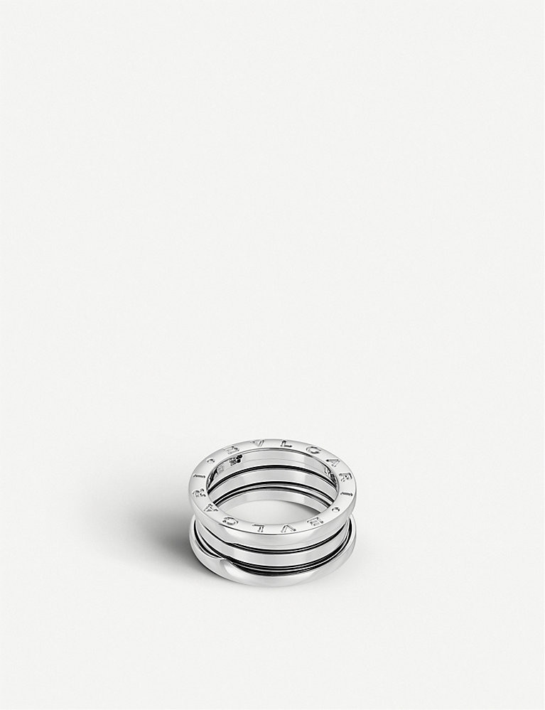 BVLGARI B.zero1 three-band white gold ring | Selfridges