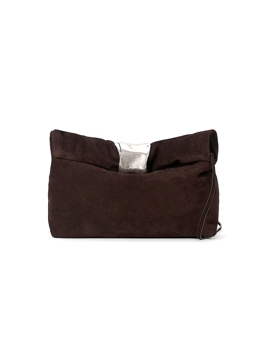 Women's Cuff Suede Convertible Clutch - Espresso | Saks Fifth Avenue