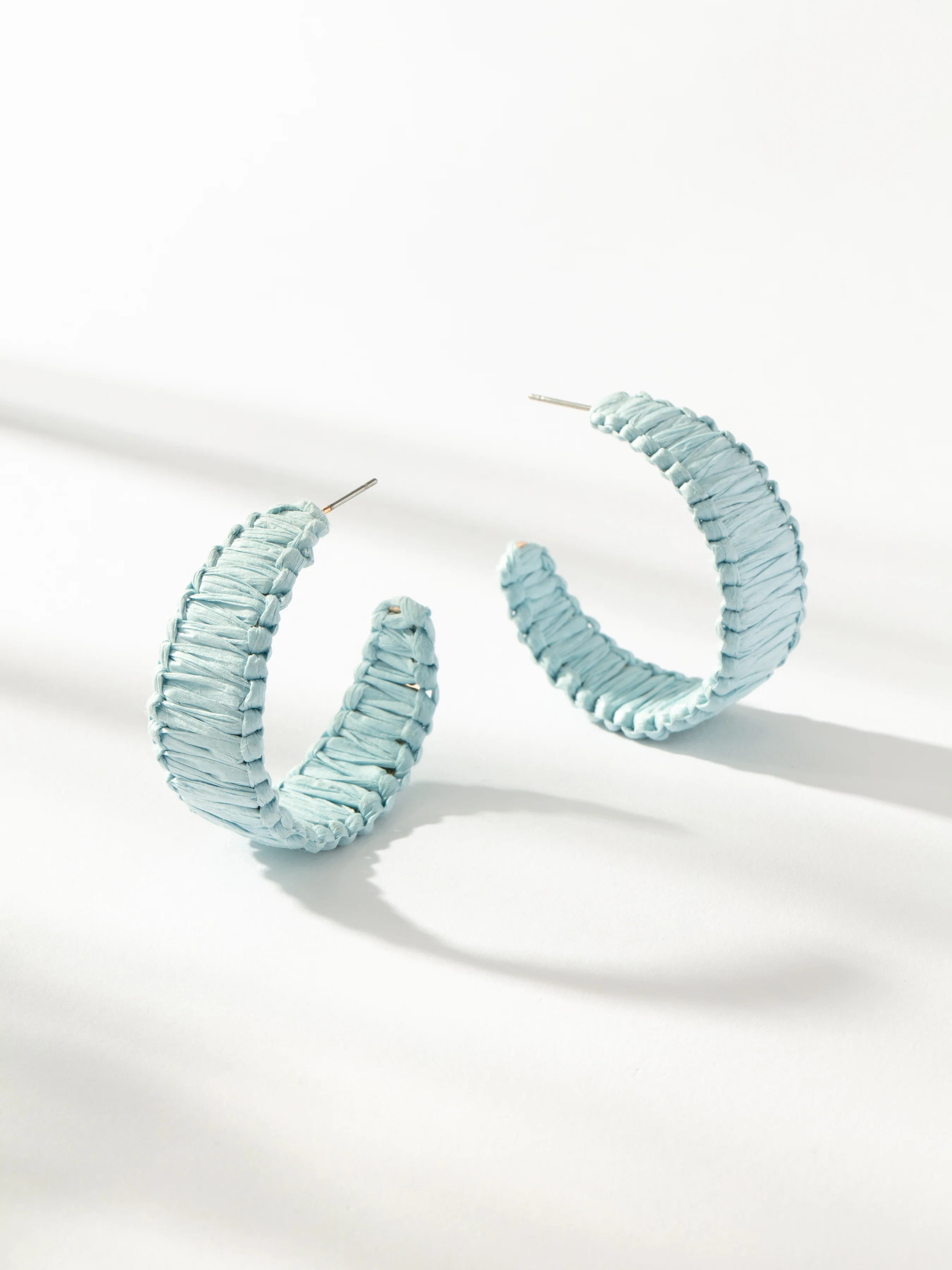 Raffia Woven Hoop Earrings | Uncommon James