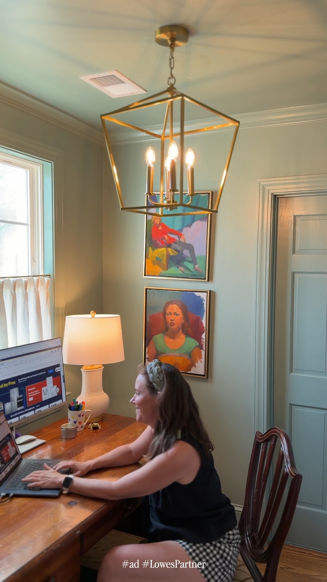 #ad #LowesPartner 

PSA for anyone squinting at their desk lately: it might not be your eyes. It might be your sad recessed lighting. 👀

I swapped my dim can light for a converter from @loweshomeimprovement and I cannot stress how easy it is — it screws in like a regular bulb, no wiring required. The best part? It let me swap that boring builder-grade can for a beautiful statement fixture. Budget-friendly, done in 20 minutes, and now my office actually looks designed.

Now I can see what I'm working on AND I love walking in here.

#LTKdayinmylife #LTKOver40 #LTKmomlife