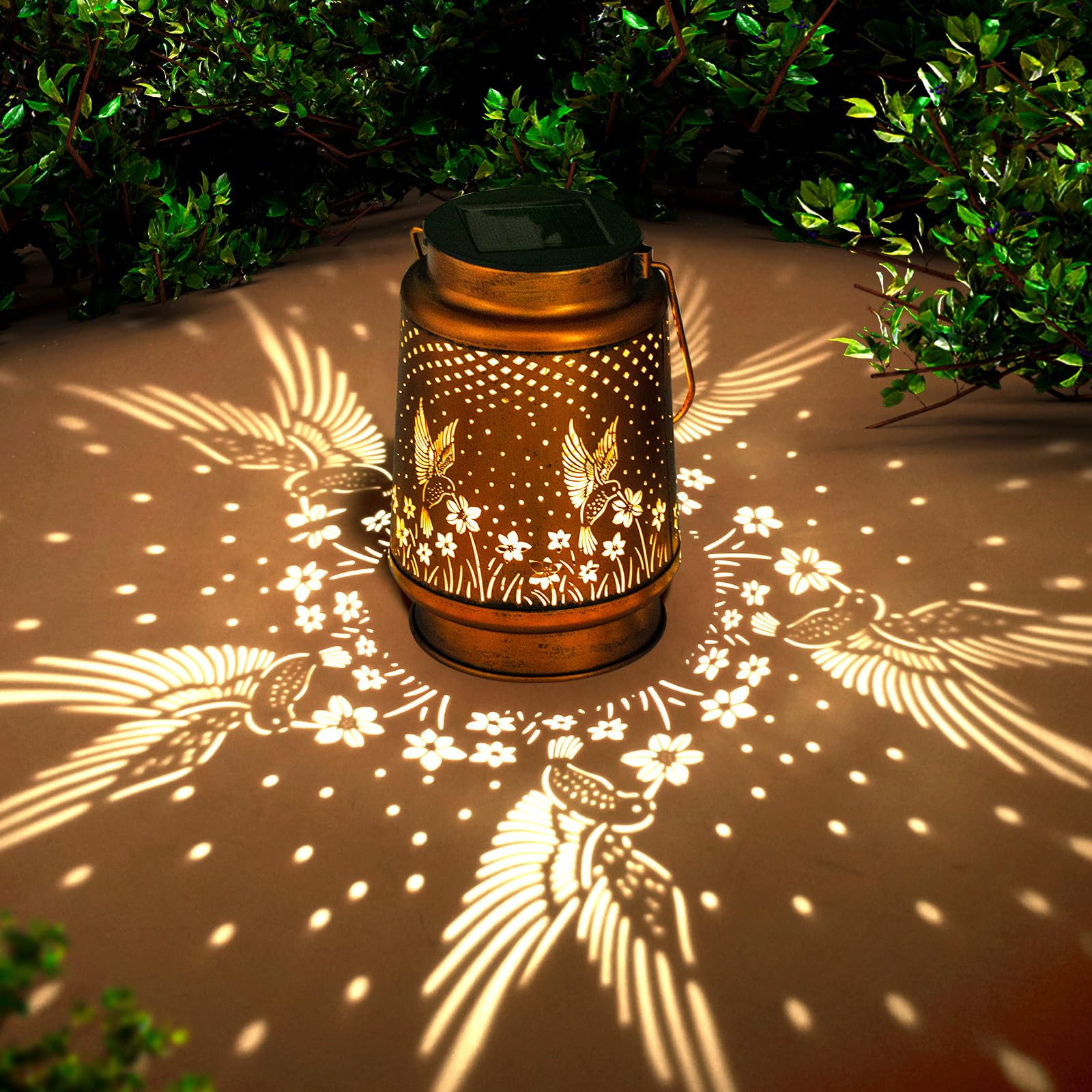 Mothers Day Gifts, Hummingbird Solar Lantern Outdoor Hanging, Metal Bird Decor Waterproof LED Dec... | Amazon (US)