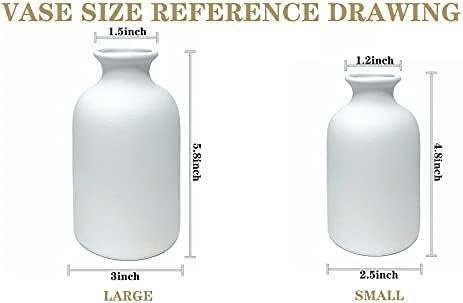 Ceramic White Small Vase, Dry Flower Vases Minimalism Style for Modern Table Shelf Home Decor, Fi... | Amazon (US)