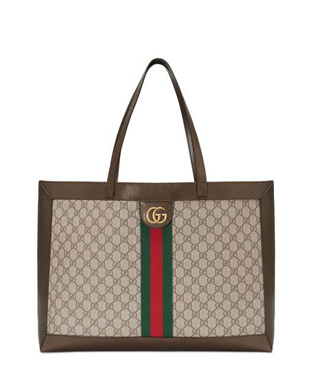 Gucci Ophidia Soft GG Supreme Canvas Tote Bag with Web | Neiman Marcus