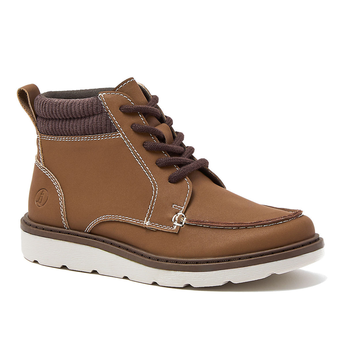 Kids Moc Toe Flannel Lined Lace Up Boots | Lands' End (US)