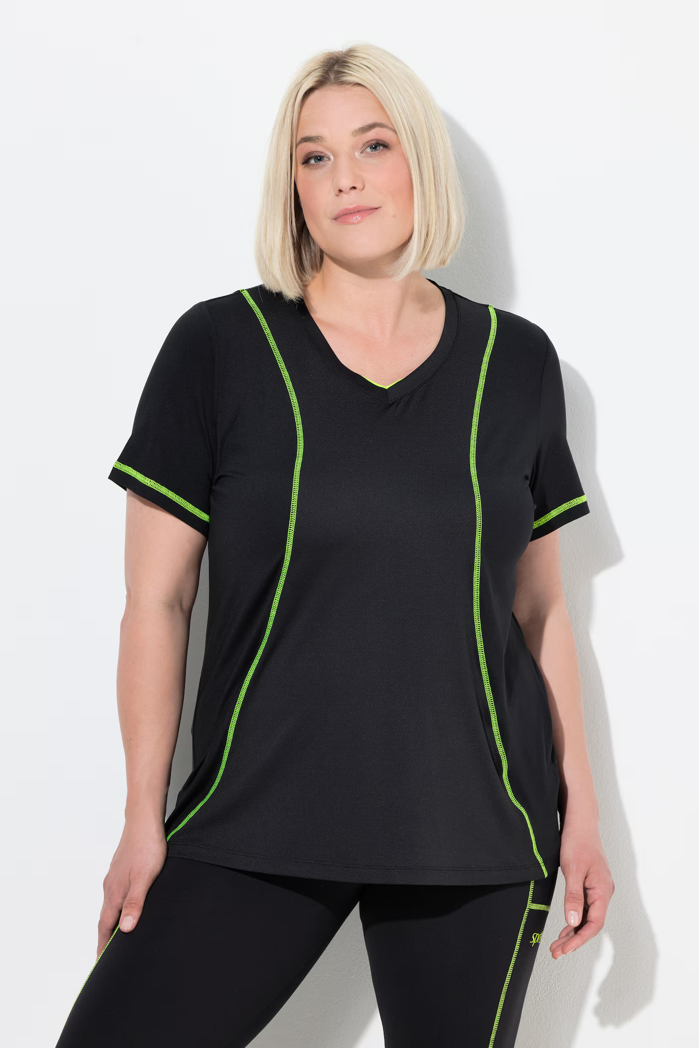 Neon Seam Short Sleeve Performance Tee | Ulla Popken - US