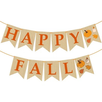 Fall Decorations For Home - Happy Autumn Pumpkin Banner For Indoor Outdoor | Maple Leaves Garland Backdrop For Outside - Hanging Party Favors Supplies | Wayfair North America