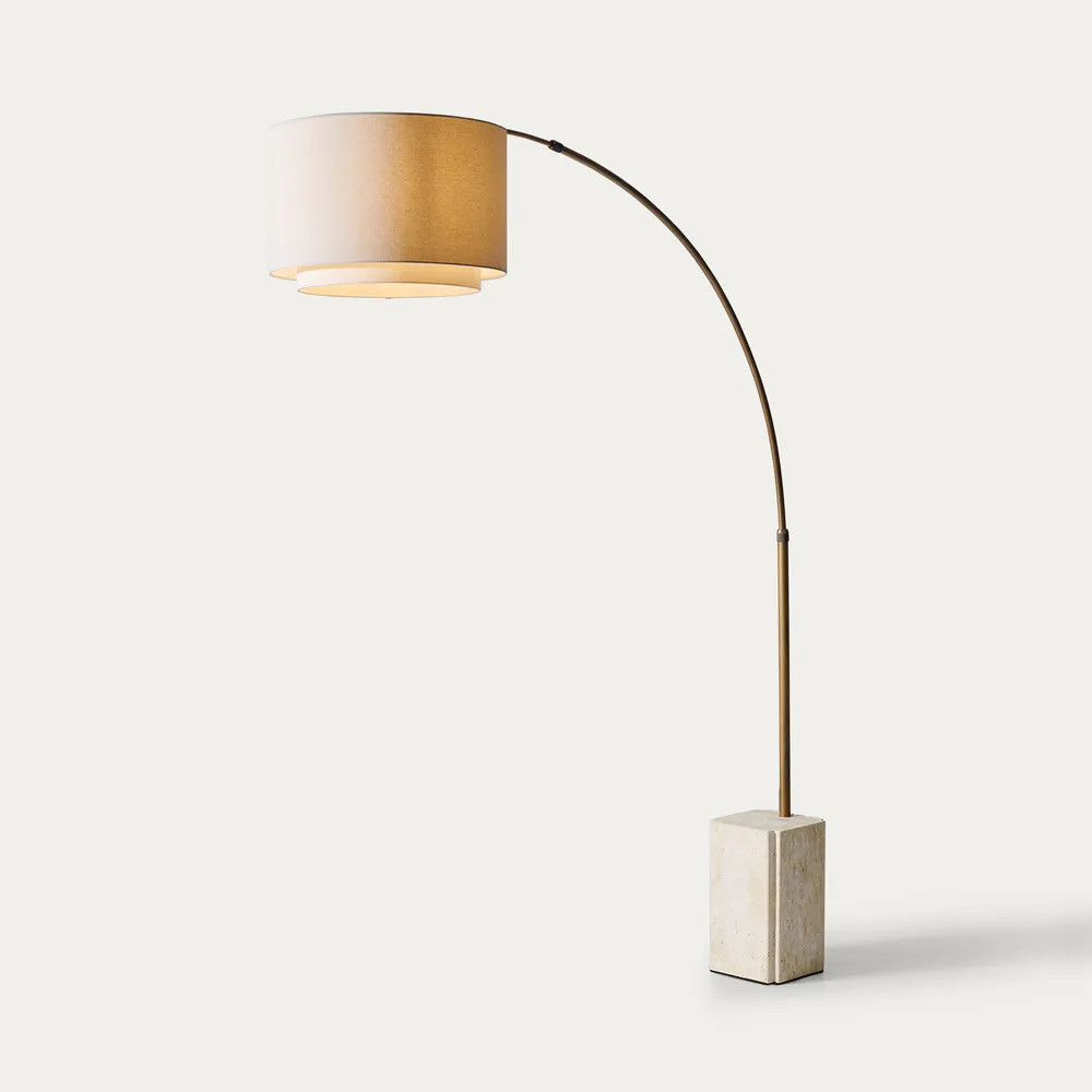 Radius Travertine Floor Lamp | Hernest