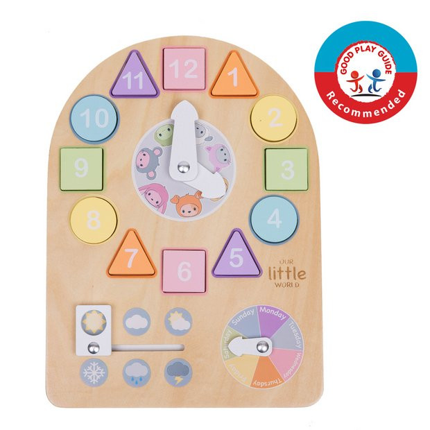 Our Little World Wooden Sensory Clock Puzzle | argos.co.uk