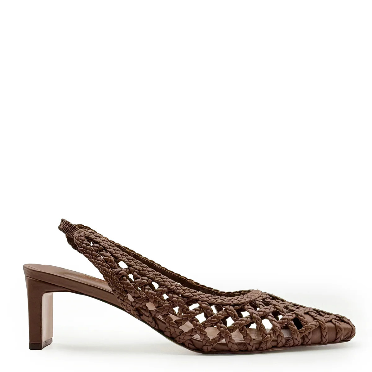 Cora Braided Leather Slingback Heel | DANIELLA SHEVEL, LLC