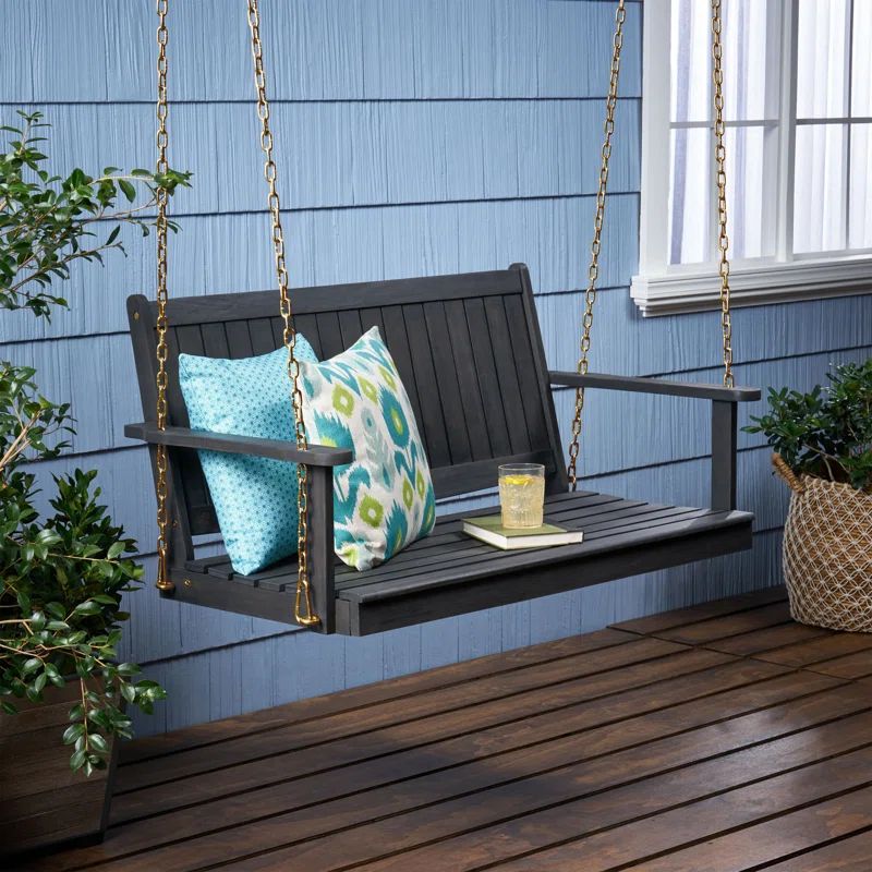Lampe 2 Person Solid Wood Porch Swing | Wayfair North America