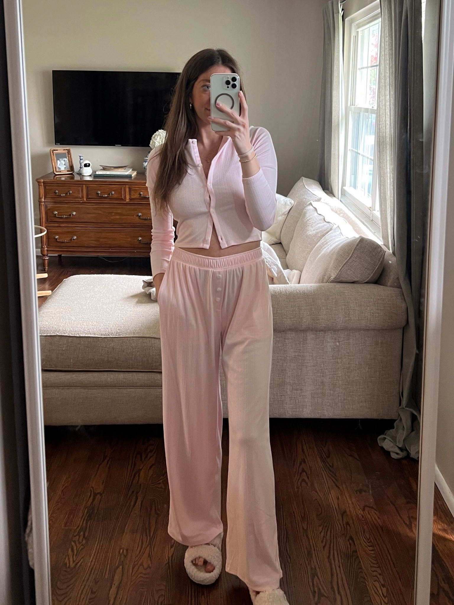 Living in sweats & sets right now 💓 this aerie pointelle set is the softest and coziest! Perfect for postpartum 

#LTKSaleAlert #LTKFindsUnder50 #LTKGiftGuide