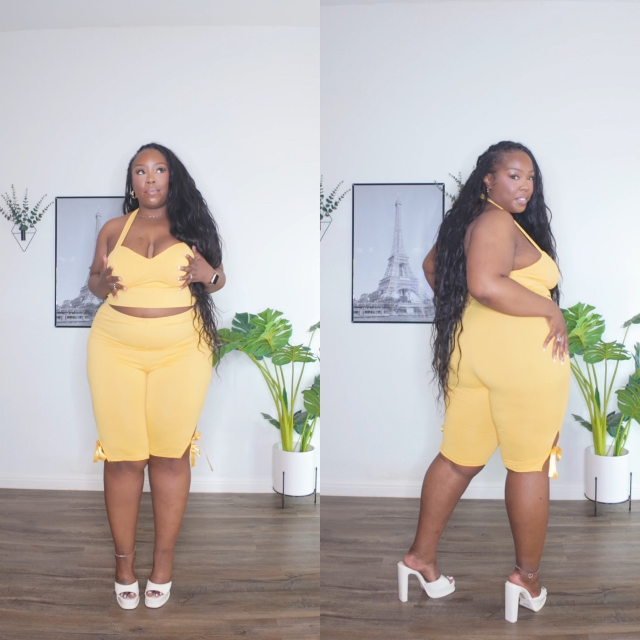 Yellow halter top capri set size 1X

#LTKootd #LTKgrwm