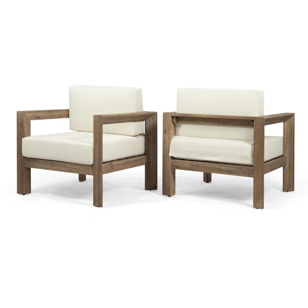Kesia Outdoor Patio Chair with Cushions (Set of 2) | Wayfair North America