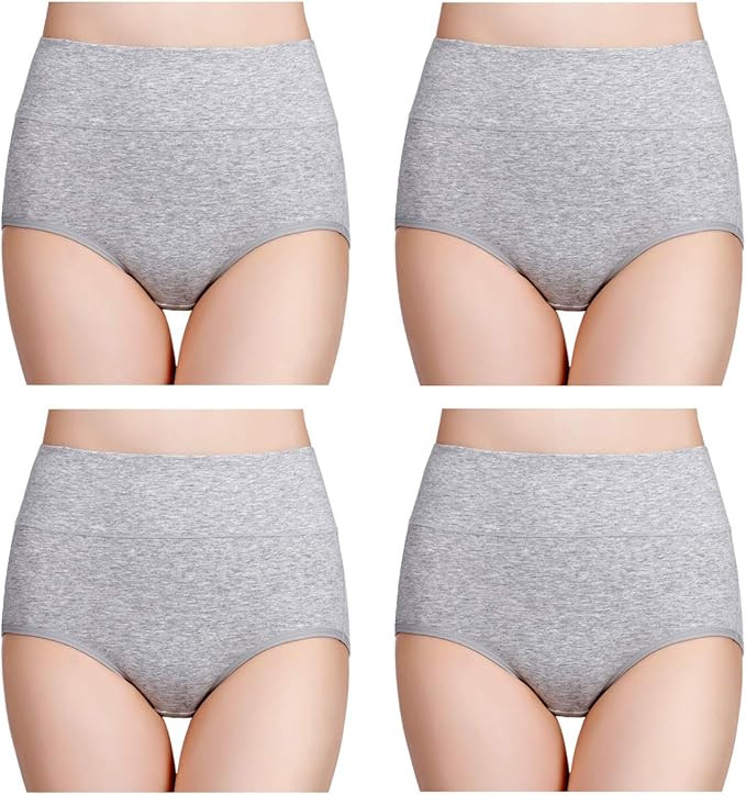 wirarpa Women's High Waisted Cotton Underwear Ladies Soft Full Briefs Panties Multipack | Amazon (US)