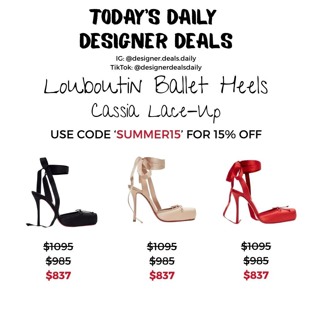 Christian Louboutin SALE!! Louboutin ballet heels on sale!! How gorgeous are these Louboutin ballerina heels?! Get these Louboutin Cassia Lace Up heels before they’re gone 🩰👠❤️ I love an amazing designer shoe sale 

#LTKShoeCrush #LTKSaleAlert