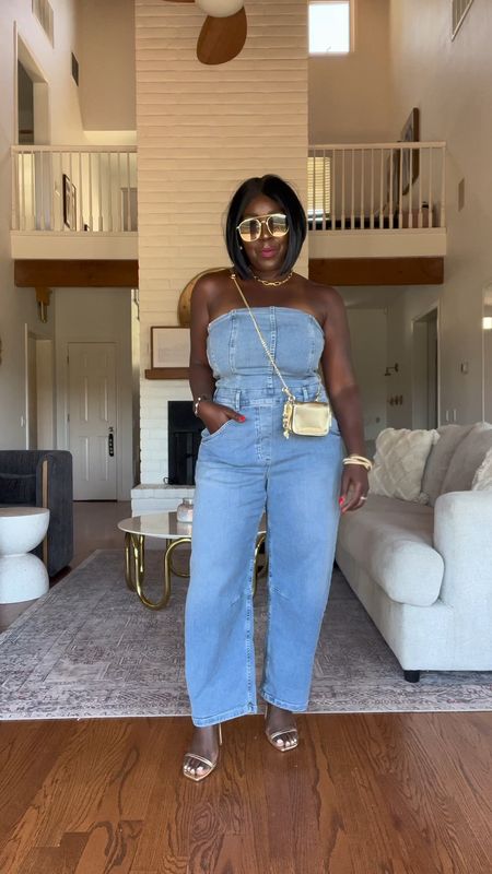 The quality of this Free People jumpsuit is insane! So stretchy and comfy for Summer! Styled it with gold micro bag, gold heels, aviators and gold jewelry!

#LTKstyletip #LTKVideo #LTKshoecrush