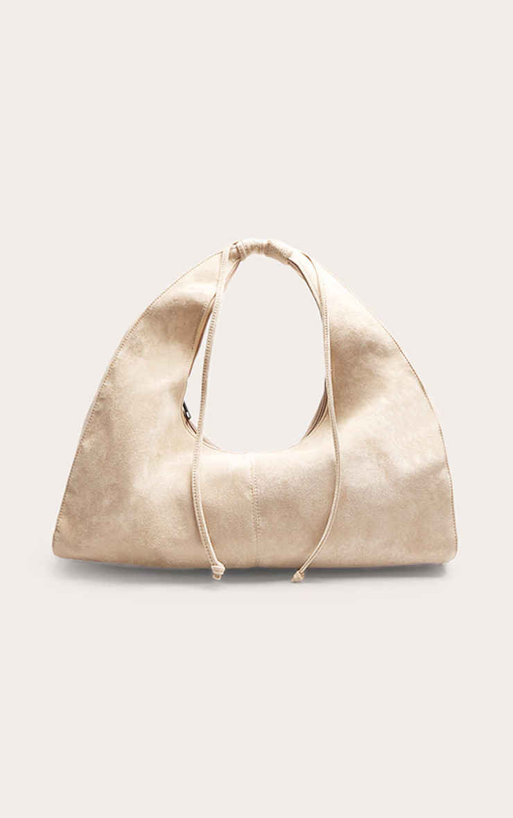 Stone Faux Suede Slouchy Shoulder Bag | PrettyLittleThing US