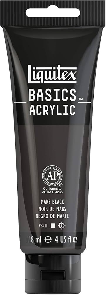 Liquitex BASICS Acrylic Paint, 118ml (4-oz) Tube, Mars Black | Amazon (US)