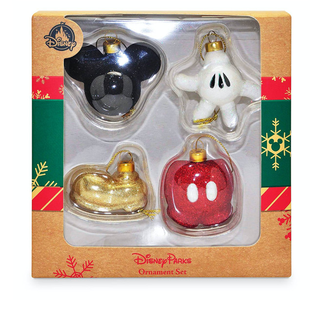 Disney Parks Mickey Mouse Body Parts Glitter Christmas Ornament Set New with Box | Walmart (US)